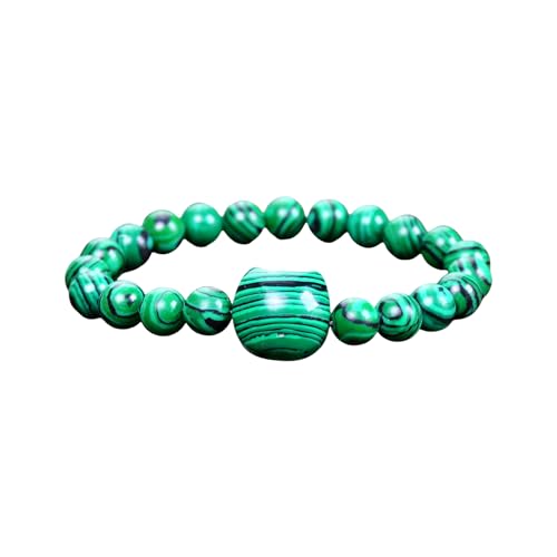 LEADSDGE Handgefertigter Naturstein-Damen-Edelstein-Perlen-Armband, Schmuck, Schmuck für Geburtstage und Feiertage, grüner Aventurin, Einheitsgröße, Wie beschrieben von LEADSDGE