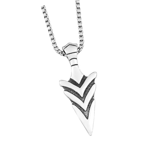LEADSDGE Odins Gungnir-Halskette, Accessoire für Herren, Wikinger-Anhänger aus stabilen Stahlmaterialien, nordisches Mythologie-Amulett von LEADSDGE