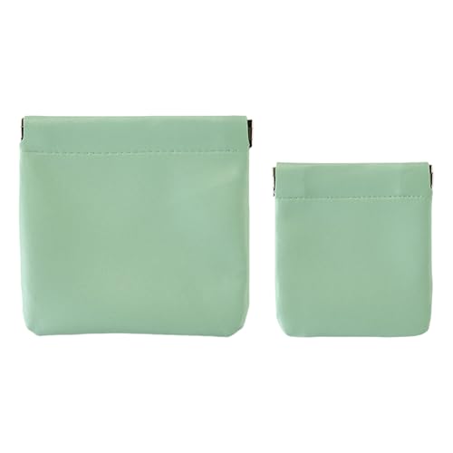 LEADSDGE Tragbares Katapultbeutel-Set, 2 Größen, wasserdicht, robuste PU-Materialien, Wohnaccessoire für Sammler, Organizer, Seegrün, F von LEADSDGE