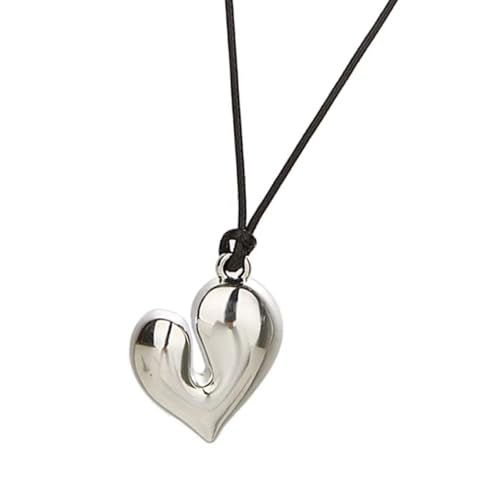 LEADSDGE Verstellbare Wachsschnur, Halsschmuck, auffällig, verstellbare Halskette, Herz-Halskette für jugendliche Modeliebhaber von LEADSDGE