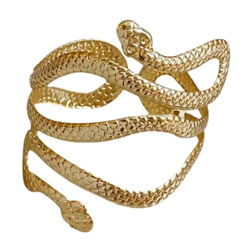 LEADSDGE Zarte Armkette Armbänder Strand Offener Armreif Coole Spulen Und Schlange Freundin Flackernde Schlange Modische Armmanschette, Einheitsgröße von LEADSDGE