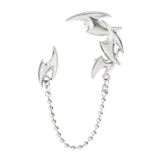 Modische Gothic-Punk-Ohrmanschetten für Damen, Rock-Hip-Hop-Ohrclips, Schmuck, stilvolle lange Kette, Fransen-Ohrmanschetten Modische Gothic-Punk-Ohrmanschetten für Damen, Rock-Hip-Hop-Ohrclips, Schmuck, stilvolle lange Kette, Fransen-Ohrmanschetten von LEADSDGE