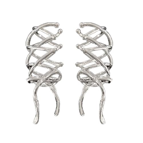 Schleifen-Ohrring, minimalistische Schleife, Ohrmanschette, Schmuck, trendiger Schmetterlingsknoten-Ohrschmuck, Vintage-Accessoire für Frauen und Mädchen von LEADSDGE