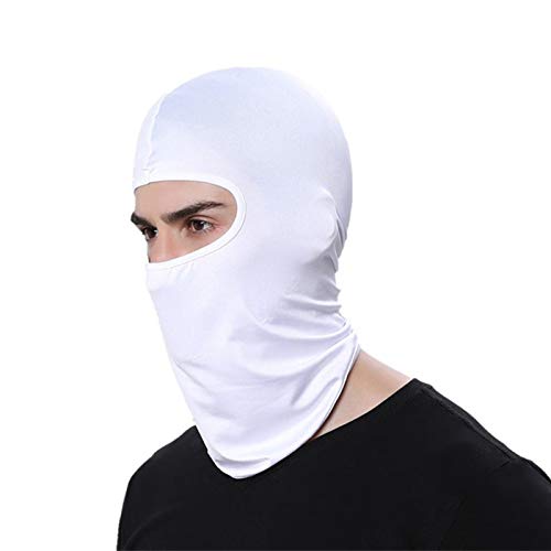 LEAGY 2Pack Candy Color Ultradünne Ski-Gesichtsmaske Ideal unter einem Fahrrad Warme Sturmhaube, Skimütze Sturmhaube Skullies Mützen (Weiß) von LEAGY