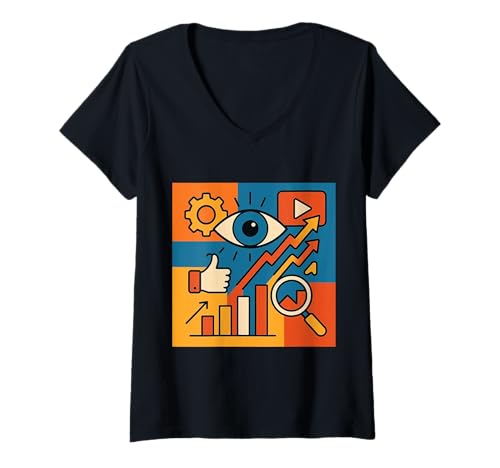 Damen Ästhetisch T-Shirt mit V-Ausschnitt Damen Ästhetisch T-Shirt mit V-Ausschnitt von LEAN
