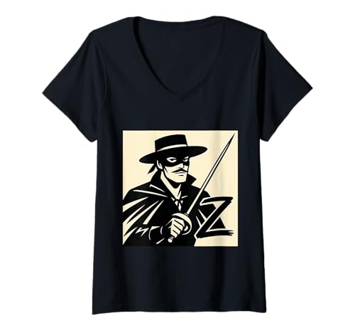 Damen Zorro T-Shirt mit V-Ausschnitt Damen Zorro T-Shirt mit V-Ausschnitt von LEAN