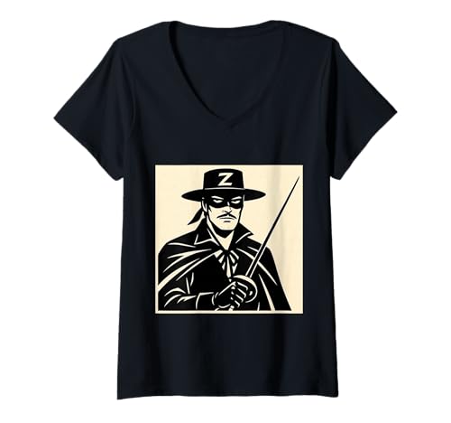 Damen Zorro T-Shirt mit V-Ausschnitt Damen Zorro T-Shirt mit V-Ausschnitt von LEAN