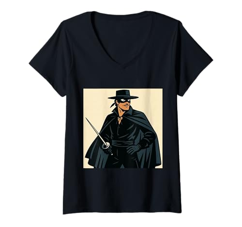 Damen Zorro T-Shirt mit V-Ausschnitt Damen Zorro T-Shirt mit V-Ausschnitt von LEAN