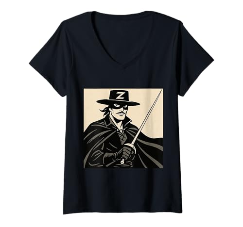 Damen Zorro T-Shirt mit V-Ausschnitt Damen Zorro T-Shirt mit V-Ausschnitt von LEAN