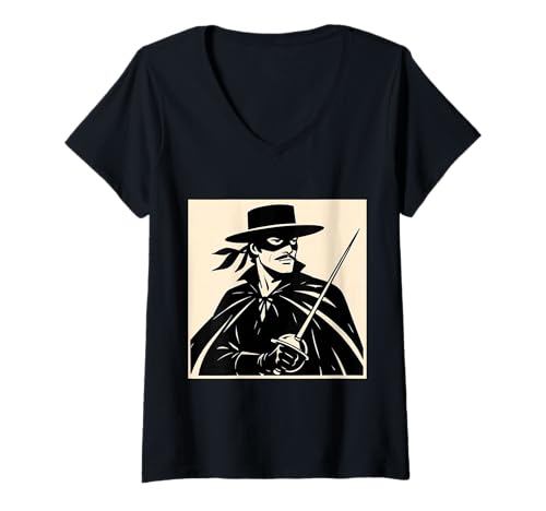 Damen Zorro T-Shirt mit V-Ausschnitt Damen Zorro T-Shirt mit V-Ausschnitt von LEAN