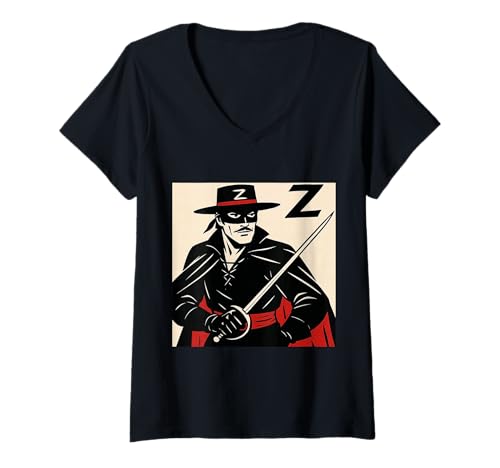 Damen Zorro T-Shirt mit V-Ausschnitt Damen Zorro T-Shirt mit V-Ausschnitt von LEAN