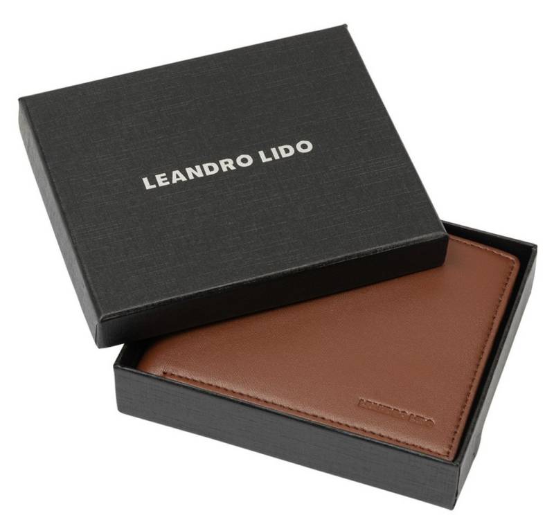 LEANDRO LIDO Geldbörse LEANDRO LIDO Classic Brieftasche, schmal und flach, passt in jede Hosen- und Jackentasche von LEANDRO LIDO