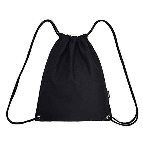 LEAPOP Unisex Turnbeutel Segeltuch Sporttaschen Gymsack, Hipster Drucken Pattern Beutel Sportbeutel Tasche Tüte Rucksack mit Innentasche (schwarz + schwarz) von LEAPOP