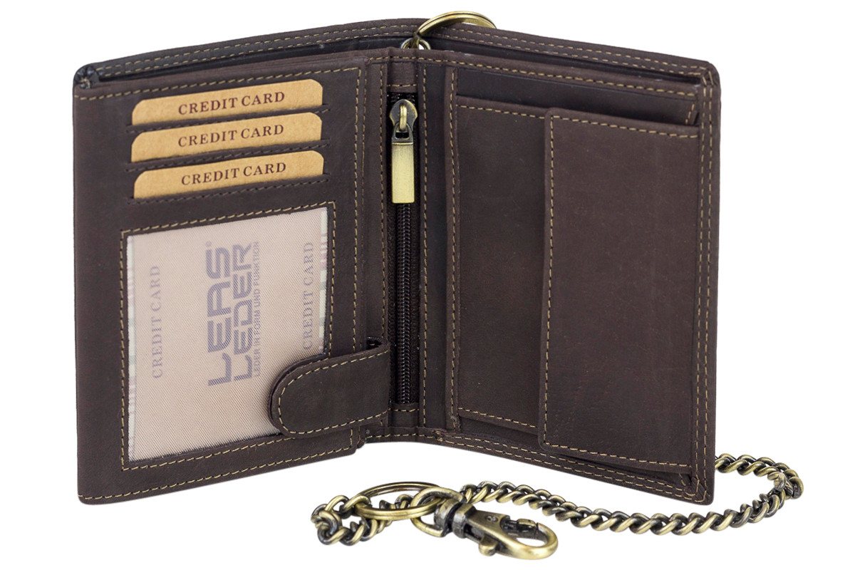 LEAS MCL Geldbörse LEAS MCL Bikerbörse Geldbörse mit Kette Trucker Vintage Leder, braun LEAS MCL Geldbörse LEAS MCL Bikerbörse Geldbörse mit Kette Trucker Vintage Leder, braun von LEAS MCL