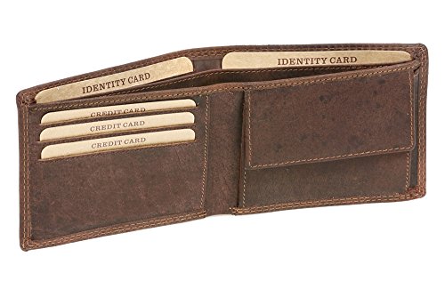 LEAS MCL Geldscheintasche extra dünn im Querformat Vintage-Stil in Echt-Leder, braun - LEAS Basic-Vintage-Collection von LEAS MCL