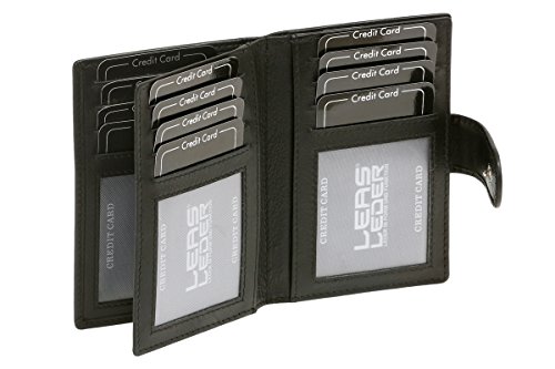 LEAS Kreditkartenmappe mit RFID Schutz Echt-Leder, schwarz Card-Collection von LEAS