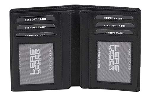 LEAS Ausweismappe, Kreditkartentasche Echt-Leder, schwarz Card-Collection von LEAS