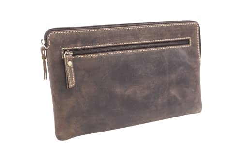 LEAS Banktasche & Geldtasche im Vintage-Style LEAS in Echt-Leder, Dark Cognac - Special-Edition von LEAS