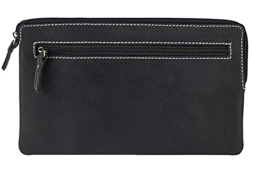 LEAS Banktasche & Geldtasche im Vintage-Style LEAS in Echt-Leder, schwarz - Special-Edition von LEAS