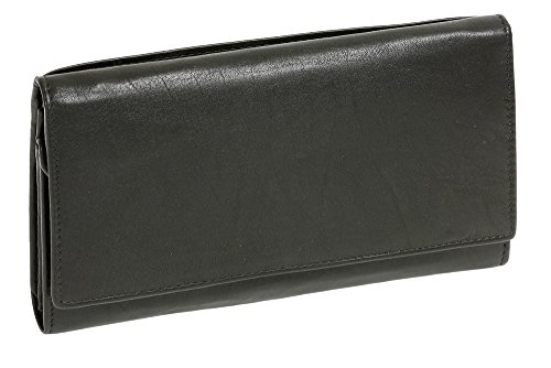 LEAS Damenlangbörse Damenportemonnaie Echt-Leder, schwarz Ladies-Collection von LEAS