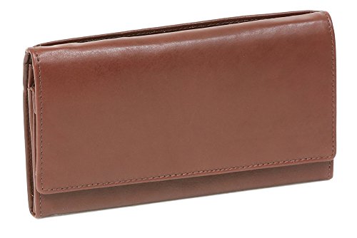 LEAS Damenlangbörse Echt-Leder, Dunkelbraun Ladies-Collection von LEAS