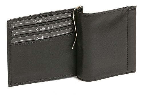 LEAS Dollar/Money Clip Geldscheinklammer extra dünn mit Schnapp-Kleingeldfach Echt-Leder, schwarz Special Edition von LEAS
