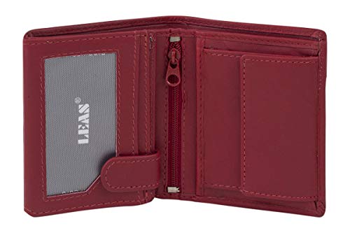 LEAS Kleine Mini Geldbörse Echt-Leder, rot Mini-Edition von LEAS