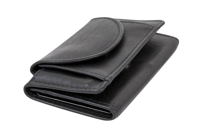 LEAS Mini Geldbörse LEAS Minigeldbörse im Wickelformat Echt-Leder im Querformat, schwarz von LEAS