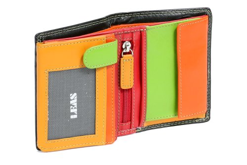 LEAS Mini-Kombibörse mit Riegel im Hochformat Echt-Leder, bunt Multicolore-Serie von LEAS