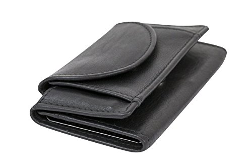 LEAS Minigeldbörse im Wickelformat Echt-Leder im Querformat, schwarz Mini-Edition von LEAS