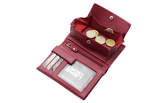 LEAS Wiener-Kombibörse mit Geheimfach Echt-Leder, Special Edition(Burgandy rot) von LEAS