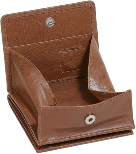 LEAS Wiener-Schachtel im Ausweis-Format mit großer Kleingeldschütte, Echt-Leder, Cognac Special Edition von LEAS