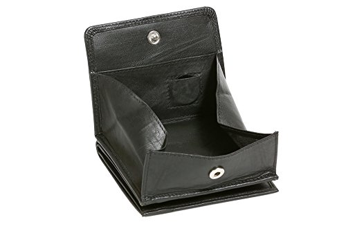 Wiener-Schachtel im Ausweis-Format mit großer Kleingeldschütte und RFID Schutz LEAS, in Echt-Leder, schwarz - LEAS Special Edition von LEAS