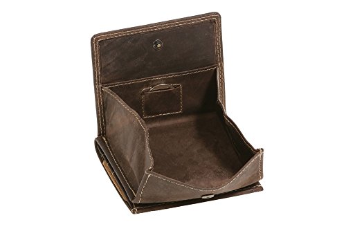LEAS Wiener-Schachtel mit großer Kleingeldschütte im Vintage Style, Echt-Leder, dunkelbraun Vintage-Collection'' von LEAS