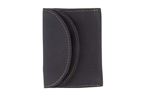 LEAS Mini Geldbörse kleines Portemonaie mit Geschenkbox Echt-Büffel-Leder, braun - Vintage-Collection 9,5x6,5x1cm (BxHxT) von LEAS