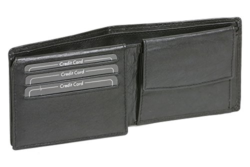 LEAS Scheintasche extra dünn mit Klappe Echt-Leder im Querformat, schwarz Standard-Collection von LEAS