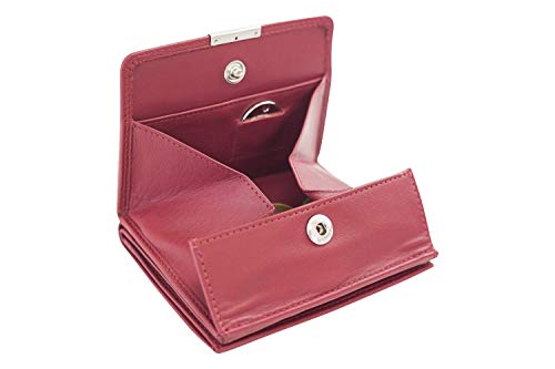 LEAS Wiener-Schachtel im Ausweis-Format mit großer Kleingeldschütte XXL, Echt-Leder, rot - Special Edition von LEAS