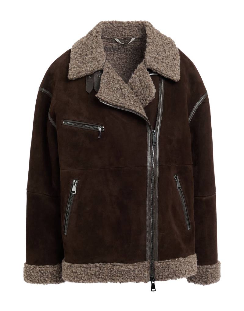 LEATHER AUTHORITY Shearling- & Kunstfell Damen Schokobraun von LEATHER AUTHORITY