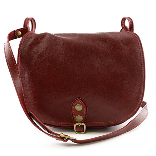 Dream Leather Bags Made in Italy toskanische echte Ledertaschen Damen Leder Schultertasche Farbe Rot - Italienische Lederwaren - Damentasche von LEATHER Bags