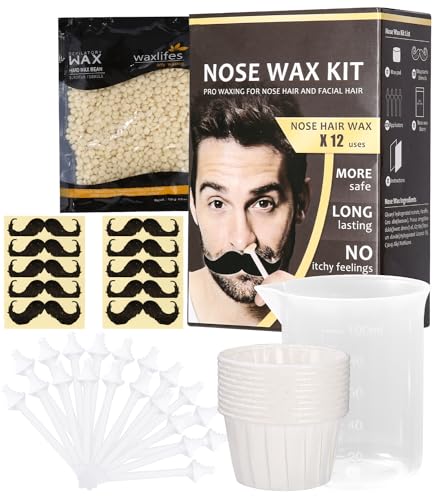 Nasenhaar Wachs Set Nasenwachs Kit,Nasenwachs Set für Männer und Frauen,Nasenhaarentfernungswachs mit 100g Nasenhaarwachs,20 Applikatoren,10 Behältern,Nasenhaarwachs natürlichen Inhaltsstoffen von LEAZZLE