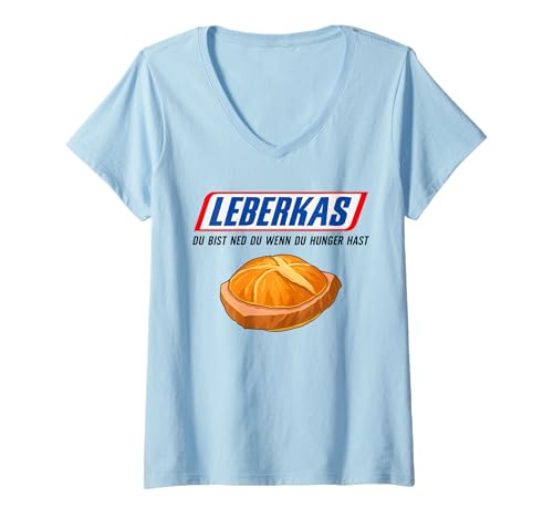 Damen LEBAKAS - DU BIST NED DU Hunger HAST X Leberkäse Oktoberfest T-Shirt mit V-Ausschnitt Damen LEBAKAS - DU BIST NED DU Hunger HAST X Leberkäse Oktoberfest T-Shirt mit V-Ausschnitt von LEBAKAS - DU BIST NED DU HUNGER HAST - Leberkäse