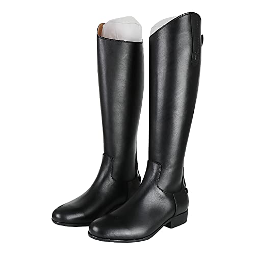 LEBEE Reitstiefel Dressurstiefel Hindernisstiefel Lederreitstiefel Reitbedarf,Black-45 von LEBEE