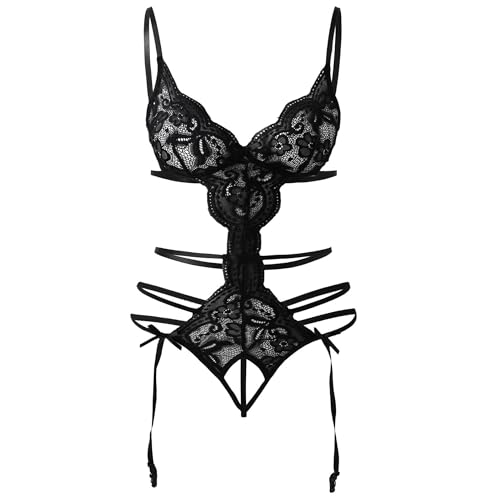 Sexy Dessous Damen (XXL, Schwarz) von LEBENSFROH