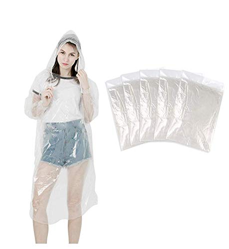 LEBEXY Regenponcho Regencape Einmal Einweg, Transparent, 5er Pack von LEBEXY