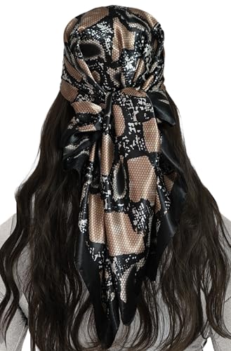 LEBOOBELL Damen Große Quadratisch Leopard Bandana Tuch Seiden 90x90cm Schals Kopftuch Haarschmuck Geschenk für Frauen Tiermuster LEBOOBELL Damen Große Quadratisch Leopard Bandana Tuch Seiden 90x90cm Schals Kopftuch Haarschmuck Geschenk für Frauen Tiermuster von LEBOOBELL