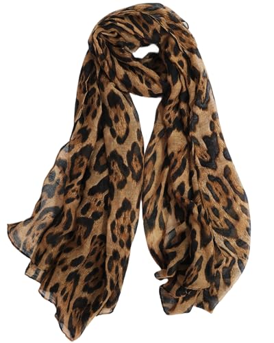 LEBOOBELL Damen Leopard Schal Leichte Leichte Damenschal Eleganter Tücher für Frühling Sommer Ganzjährig Khaki LEBOOBELL Damen Leopard Schal Leichte Leichte Damenschal Eleganter Tücher für Frühling Sommer Ganzjährig Khaki von LEBOOBELL