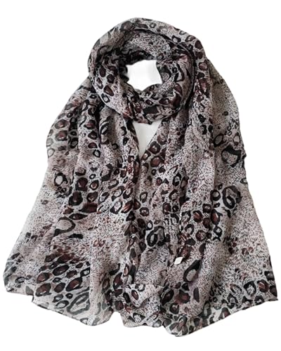 LEBOOBELL Damen Leopard Schal Leichte Leichte Damenschal Eleganter Tücher für Frühling Sommer Ganzjährig Tierprint von LEBOOBELL