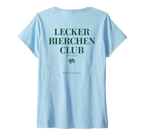 Damen LECKER Bierchen Club X Official Member. Mallorca Bier - Back T-Shirt mit V-Ausschnitt von LECKER BIERCHEN CLUB - Hopfen. Malz.Zusammenhalt.