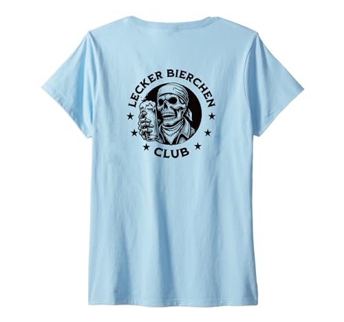 Damen Lecker Bierchen Club Malle Party Clothing Mallorca Bier Suff T-Shirt mit V-Ausschnitt Damen Lecker Bierchen Club Malle Party Clothing Mallorca Bier Suff T-Shirt mit V-Ausschnitt von LECKER BIERCHEN CLUB Party Bier Malle Clothes Back
