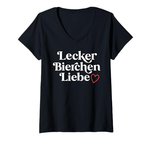 Damen LECKER Bierchen Liebe X Bierliebhaber & Bierliebhaberin Bier T-Shirt mit V-Ausschnitt Damen LECKER Bierchen Liebe X Bierliebhaber & Bierliebhaberin Bier T-Shirt mit V-Ausschnitt von LECKER BIERCHEN LIEBE - Ich liebe Bier liebt mich
